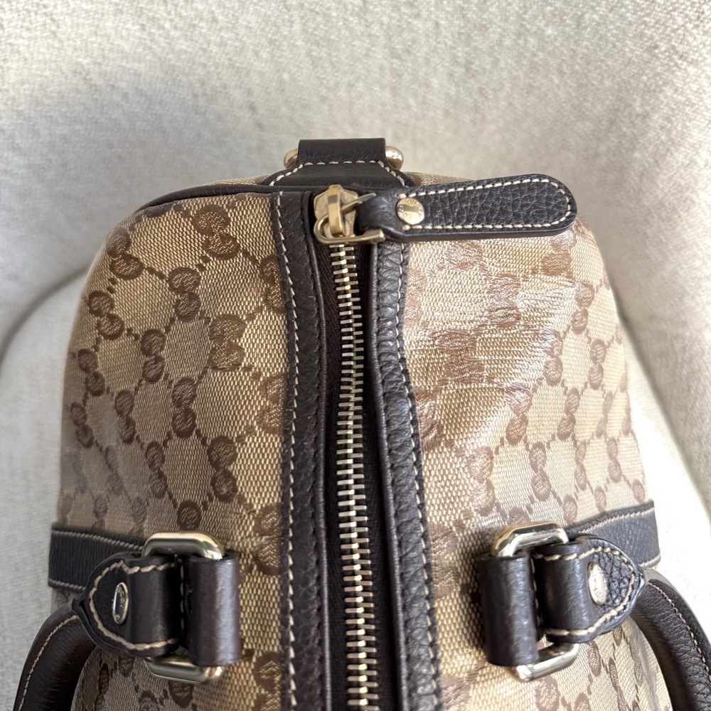 Authentic Gucci Joy Boston bag brown monogram coated canvas medium size - Picture 12 of 16
